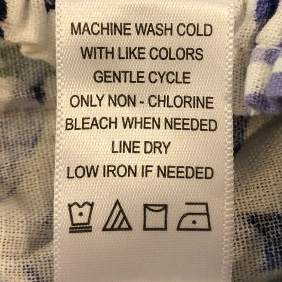 Land ‘n sea Linen Blend Pants Wide Leg Front Slit Leaf All Over Print Size S - Picture 15 of 16